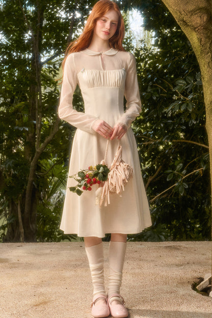 Satin Tencel Lapel Dress