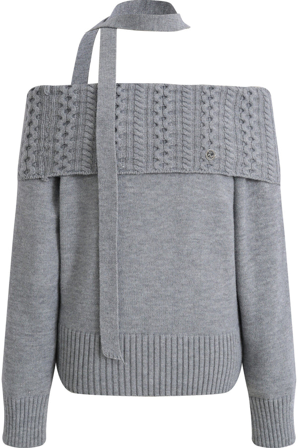 Off-Shoulder Knitted Sweater and Pants Set-Up