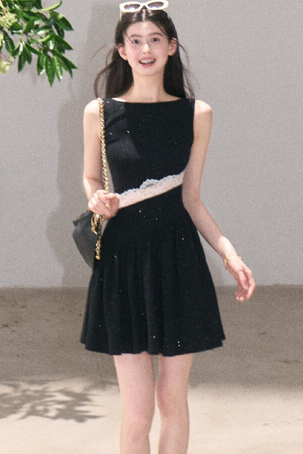 Gilded Shimmer Lace Dress