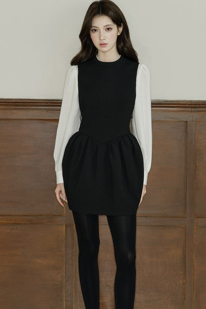Loose Wool Blend Puff Sleeve Shirt