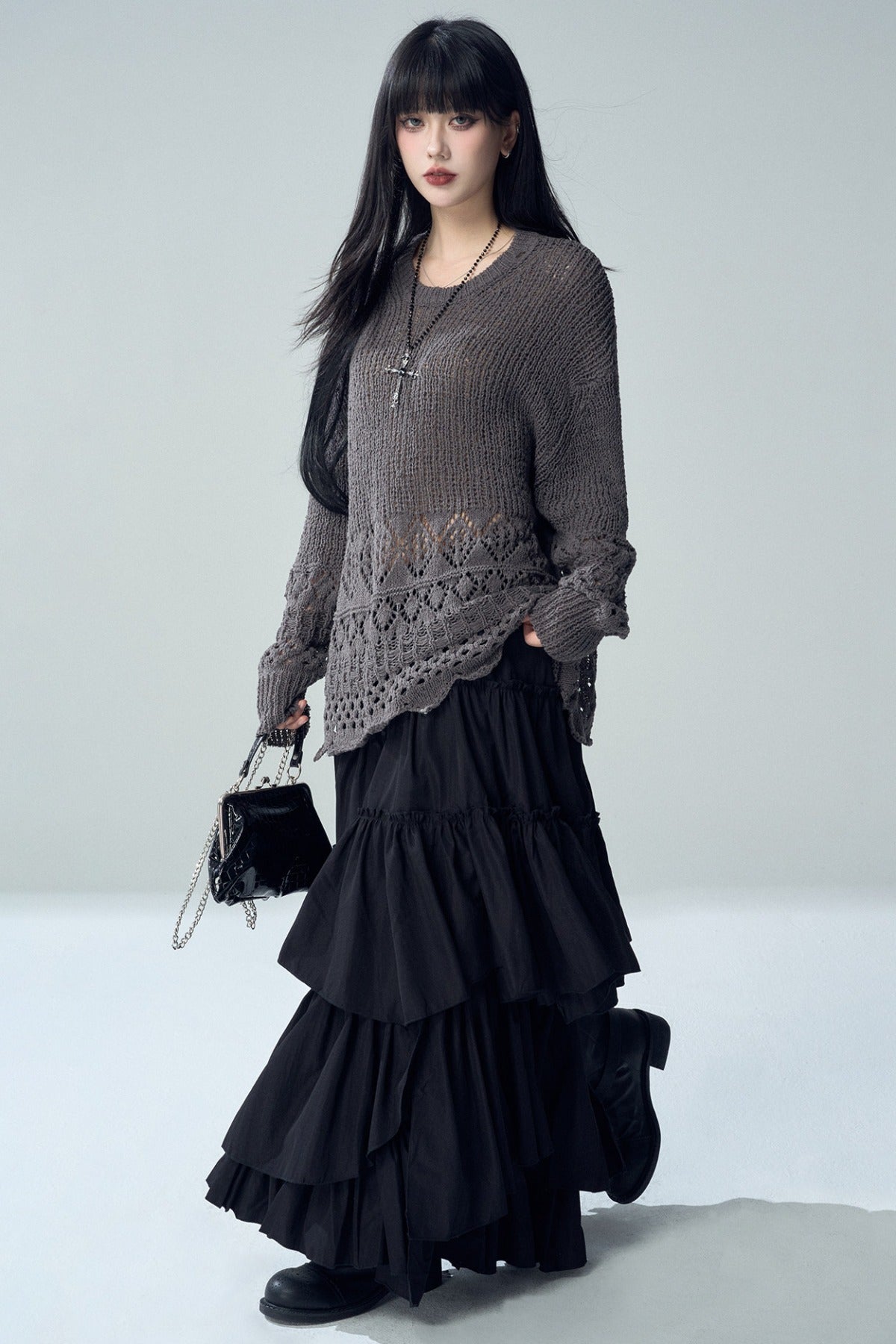 Hollow Knit Cover-Up Sweater