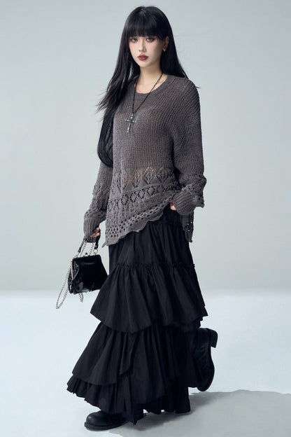 Hollow Knit Cover-Up Sweater