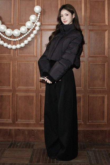 Low-Waisted Wide-Leg Trousers