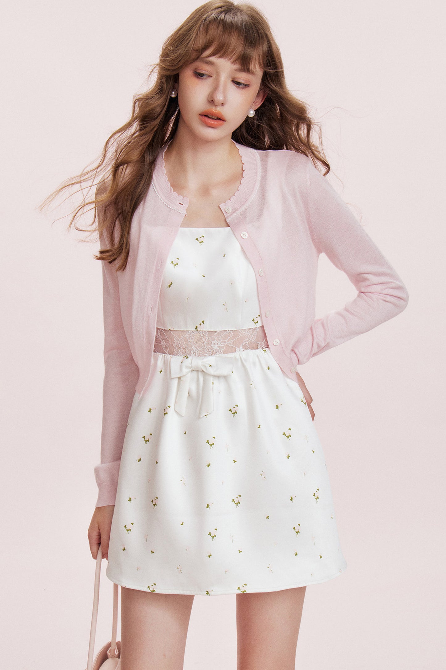 Floral Lace Satin Dress