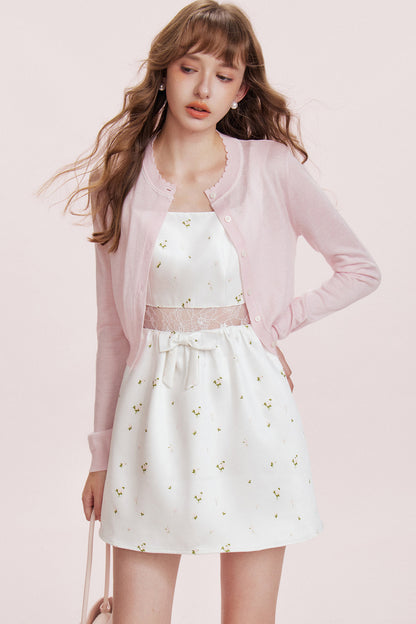 Floral Lace Satin Dress