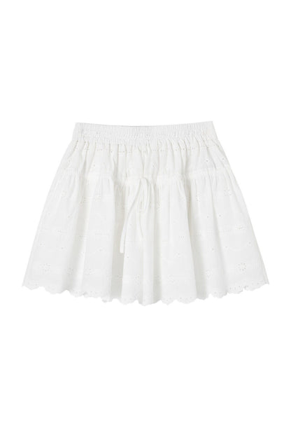 White Eyelet Puffy Skirt and Top Set-Up