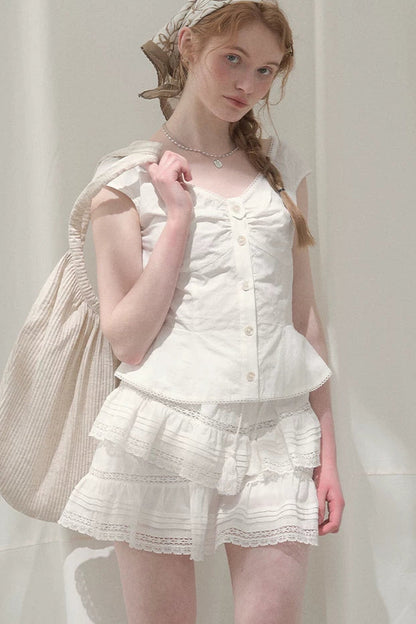 Camellia Moonlight Lace Blouse