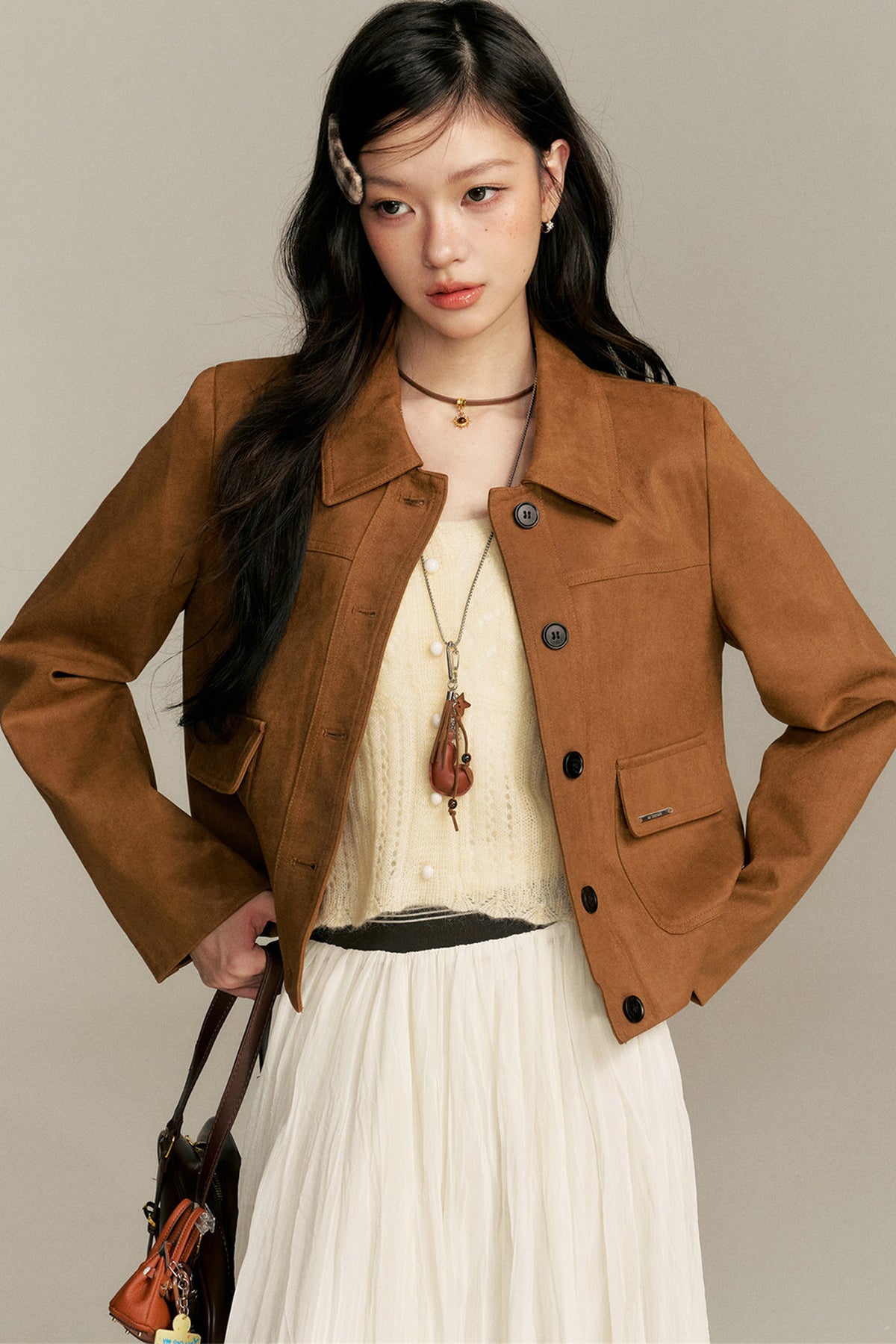 Faux Suede Brown Jacket