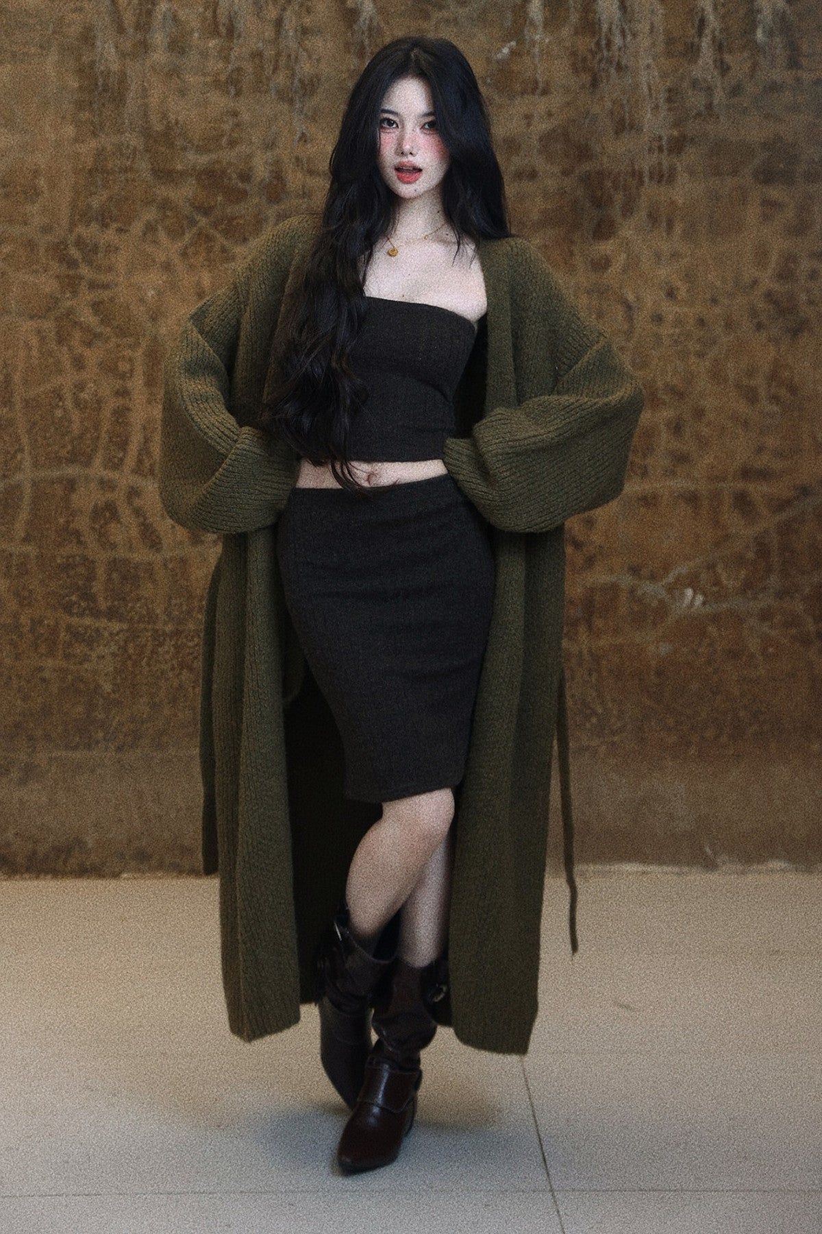 Knitted Long Cardigan