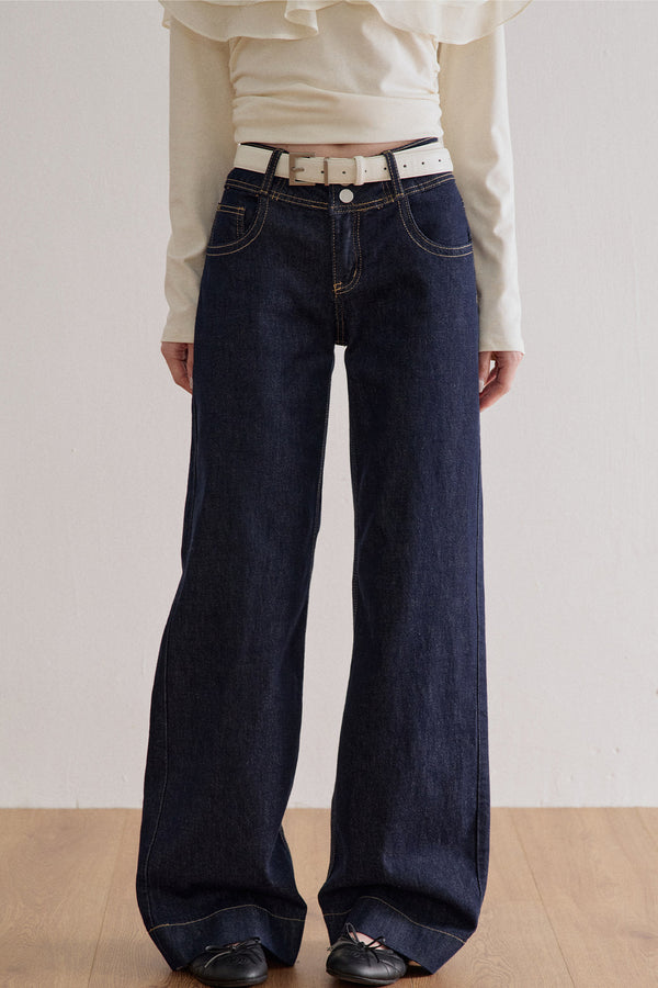 High Waist Double Button Jeans