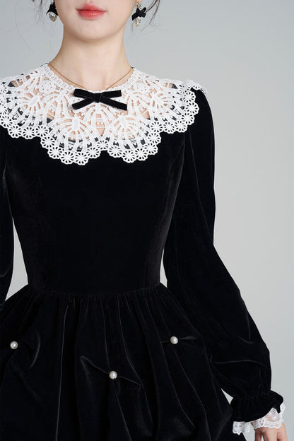 Velvet Bud Lace Dress