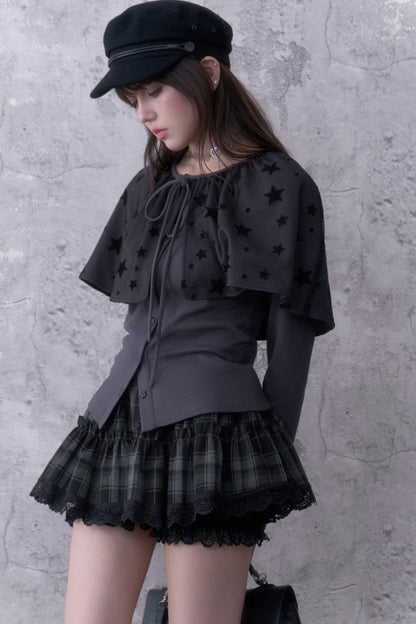Star Schalkragen-Zweiteiler-Strickjacke
