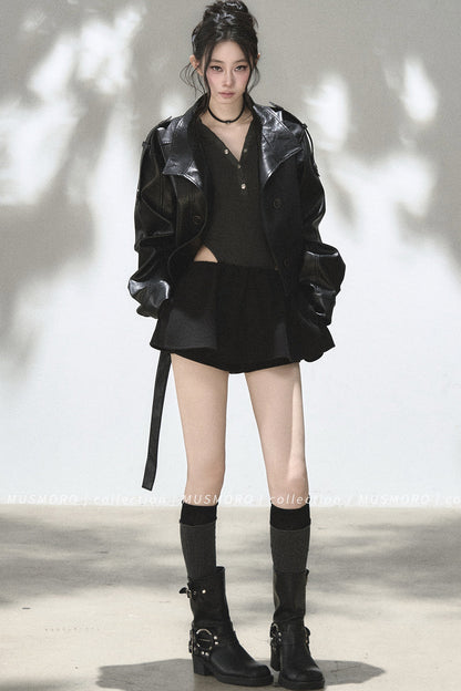Elastic Waist A-Line Skirt