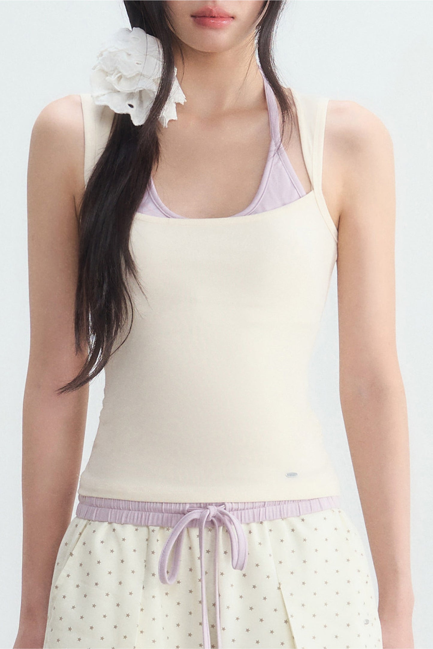 Halter Color-Blocked Camisole and Trousers Set
