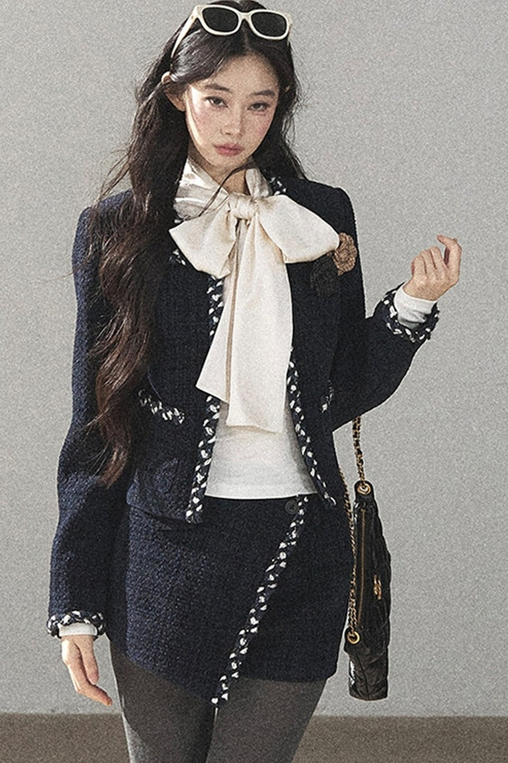 Bow Lace Hollow-Out Long-Sleeve T-Shirt Top