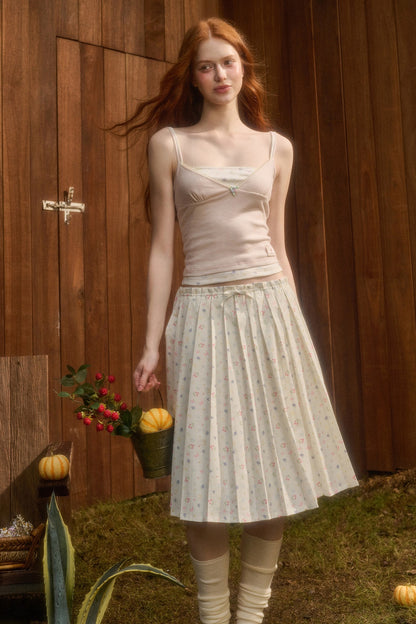 Hoodie and Pleated Skirt Set-Up