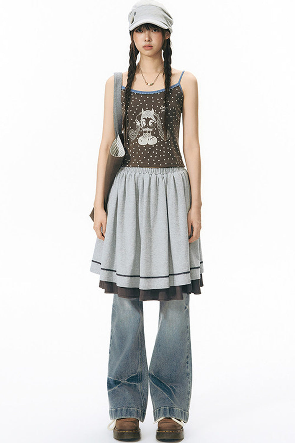 Reversible Color-Blocked Knit Skirt