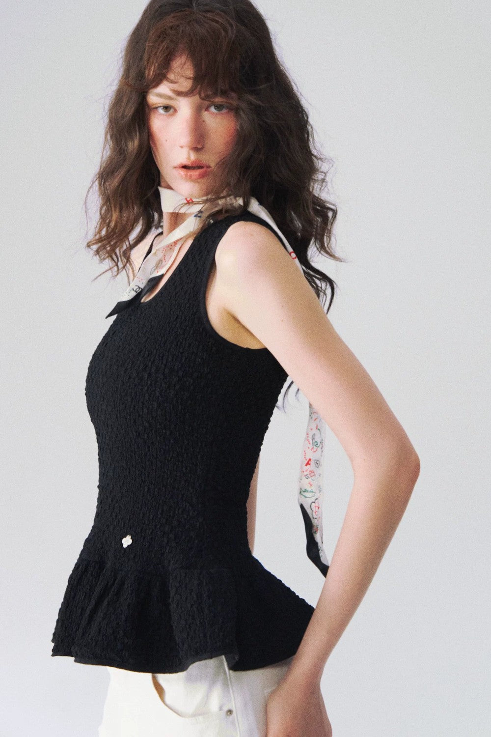 Ruffled Sleeveless Vest