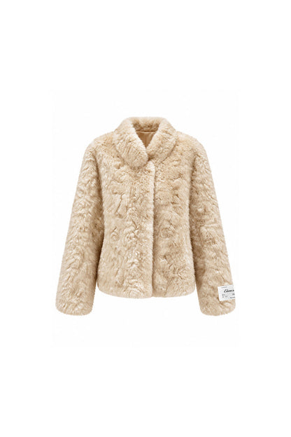 White Shearling Jacket and Pants Set-Up