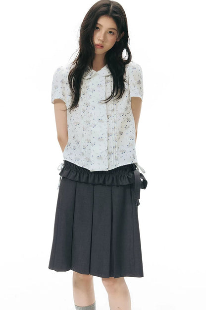 Conjunto de falda plisada desmontable de largo medio