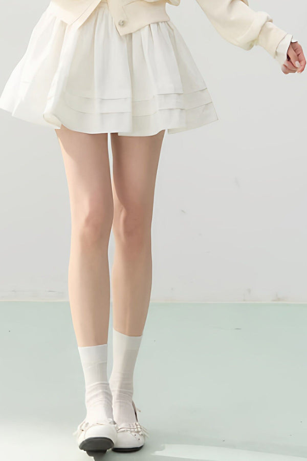 Floral Collar Asymmetrical Shoulder Base Layer Top Set-Up