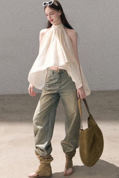 Retro Gradient Cotton Jeans
