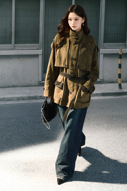 Suede Belted Jacket