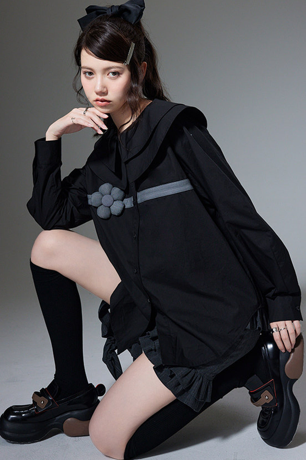 3D Floral Long Sleeve Shirt