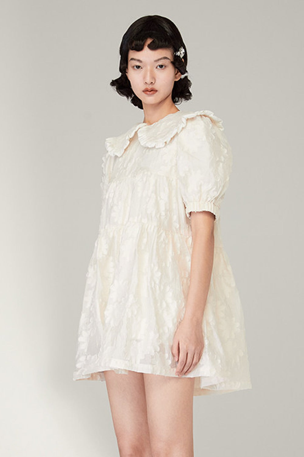 Ruffled Peter Pan Collar Dress