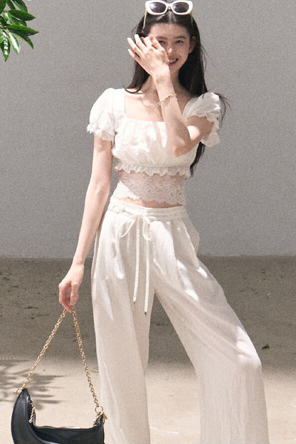 Gardenia Lace Puff Blouse