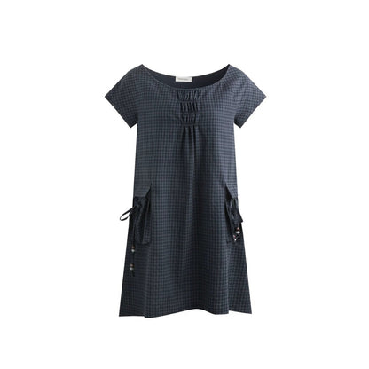 Plaid Pocket Vintage Dress