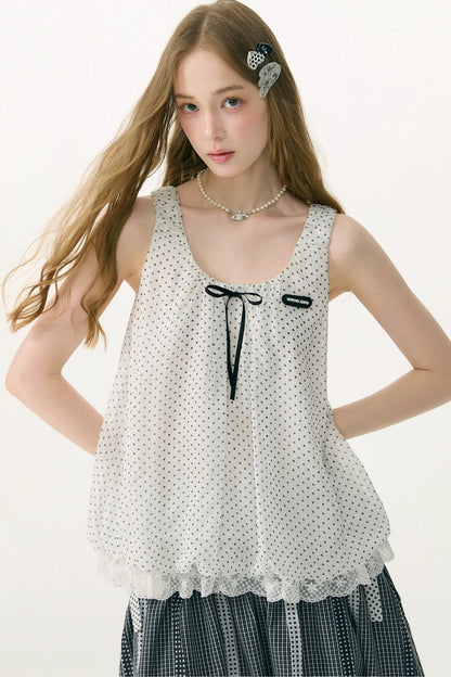 Sea Salt Lace Polka Dot Camisole
