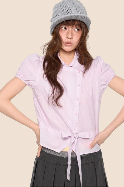 Puff Sleeve Striped Blouse
