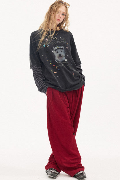 Cartoon Rhinestone Cotton T-Shirt