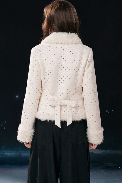 Polka Dot Faux Fur Jacket
