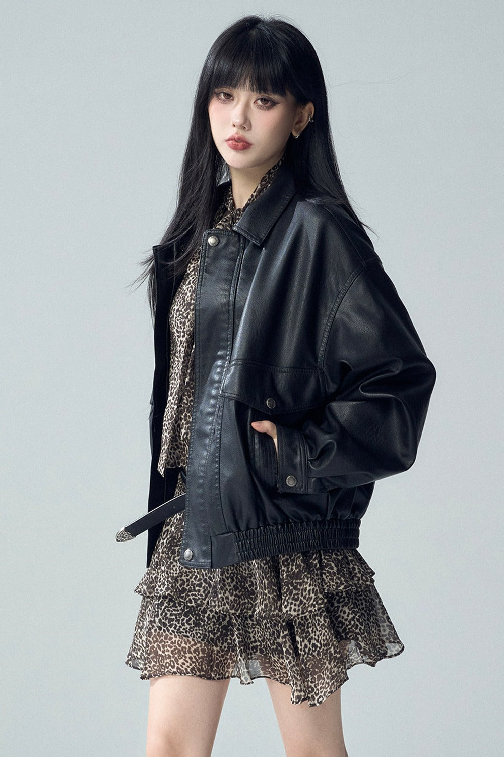 Short Black Leather Jacket