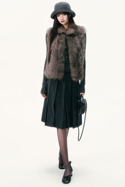 Saga Fox Fur Straight Vest