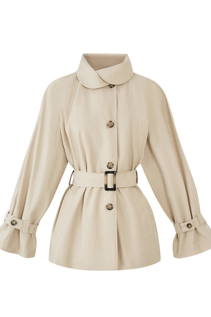 Trenchcoat mit überlappendem Kragen