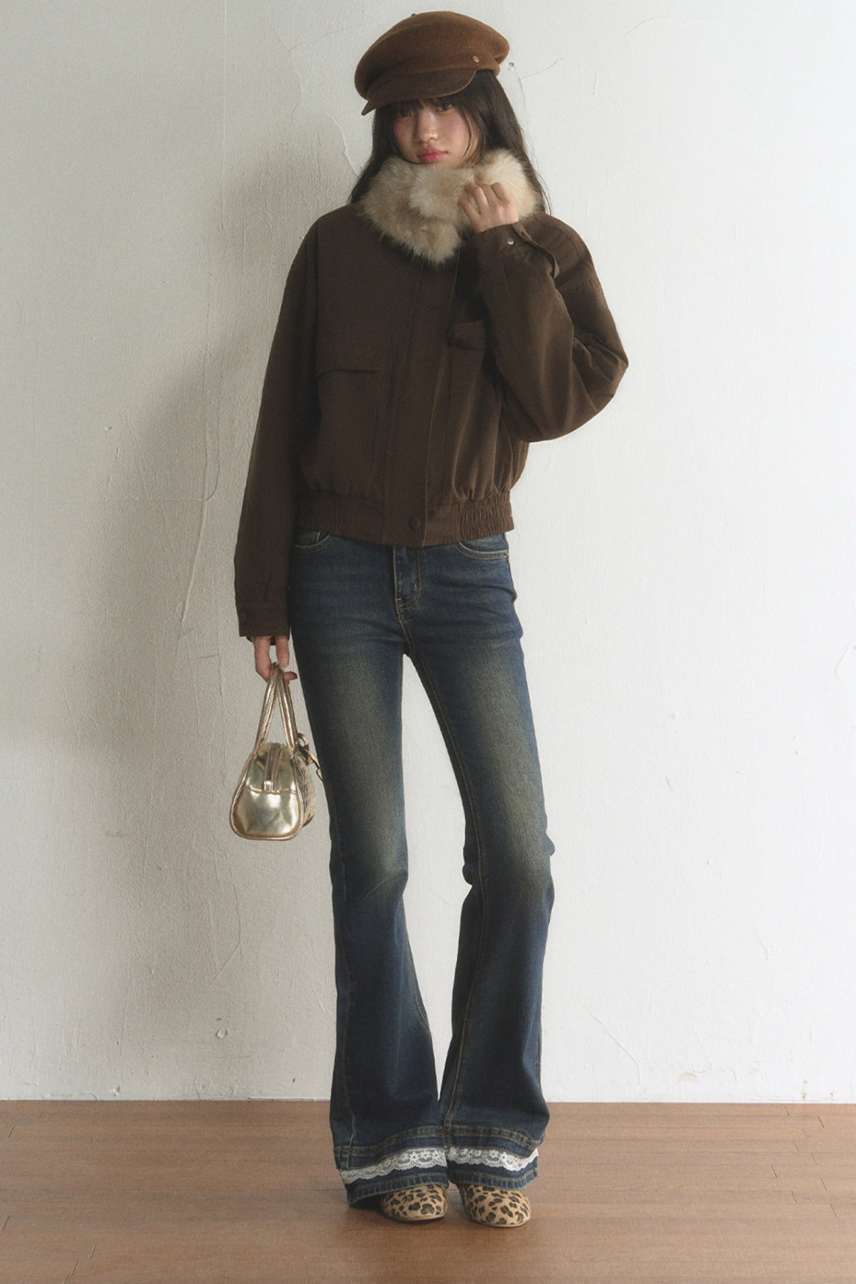 Loose Short Fur Collar Jacket