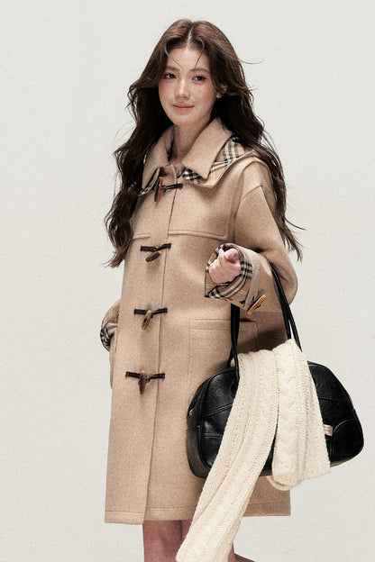 Retro Cream Baoli Duffle Coat