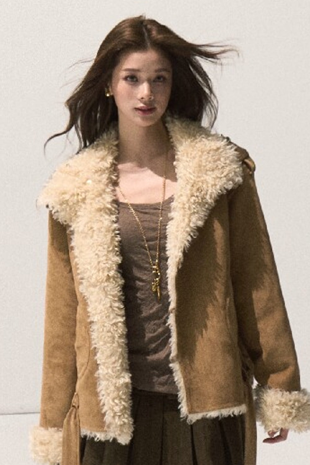 Reversible Suede Shearling Jacket Vest