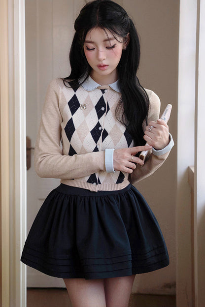 Collar Diamond Cardigan