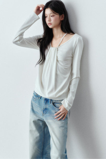 Lyocell Wool Large Round Neck T-shirt