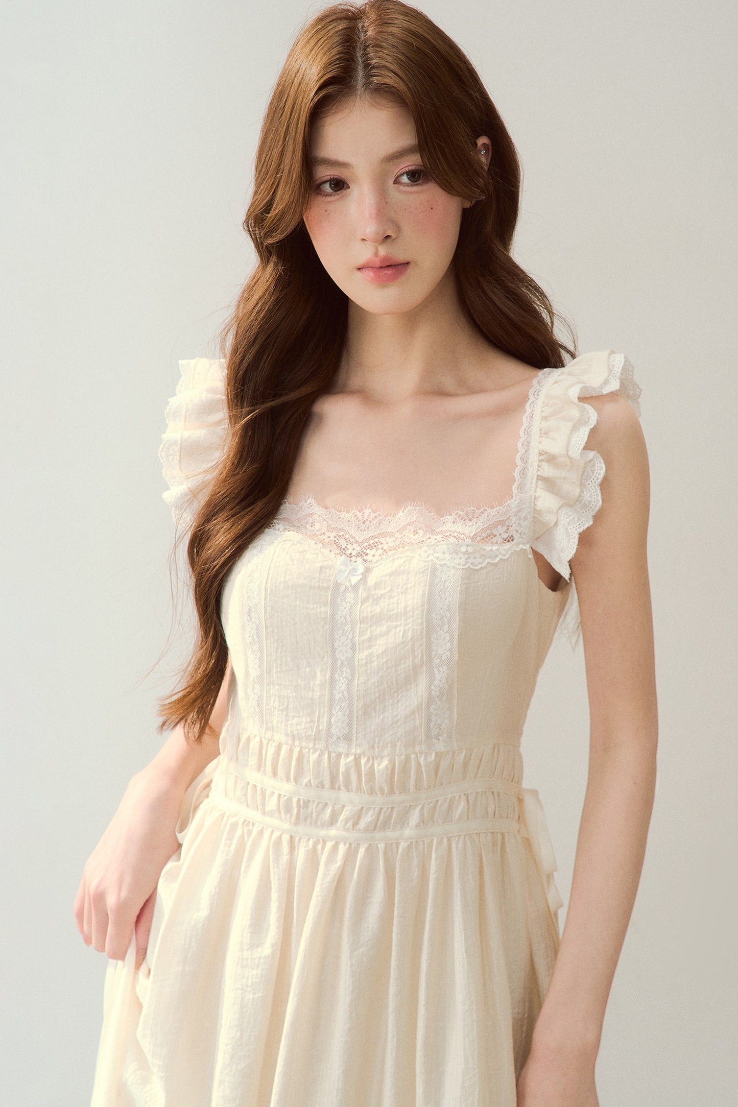 White Shell Lace Dress