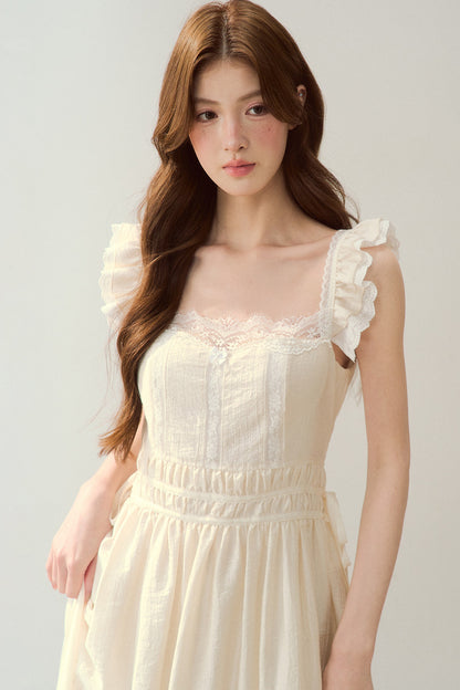 White Shell Lace Dress