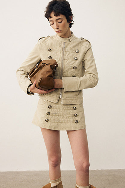 Retro Washed Double-Breasted Jacket