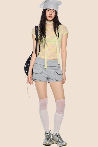 Vintage Elastic Sports Shorts