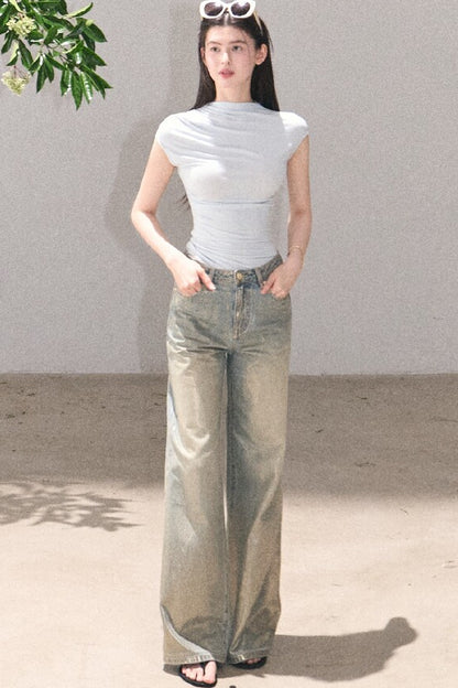 Retro Gradient Cotton Jeans