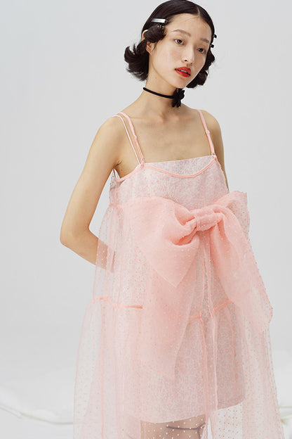 Pink Peach Blossom Strap Dress