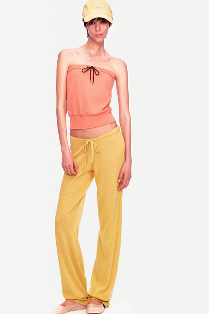 Color-Blocked Drawstring Tube Top